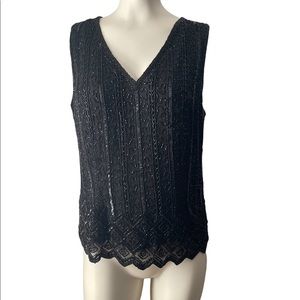Papal Boutique Evening Vintage Beaded Blouse